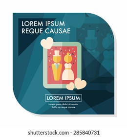 wedding photo flat icon with long shadow,eps10