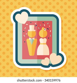 wedding photo flat icon with long shadow,eps10