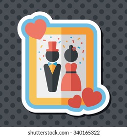 wedding photo flat icon with long shadow,eps10