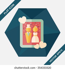 wedding photo flat icon with long shadow,eps10