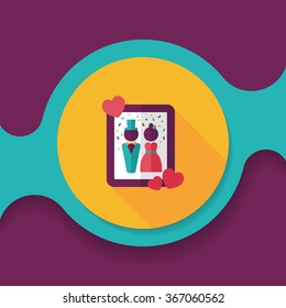 wedding photo flat icon with long shadow,eps10