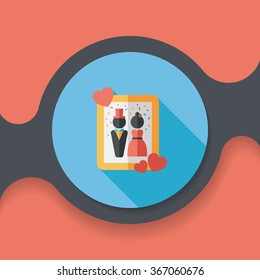 wedding photo flat icon with long shadow,eps10