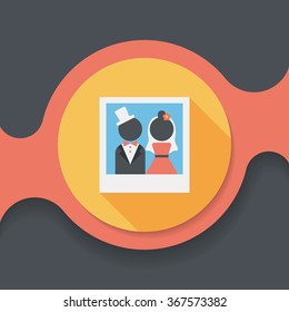 wedding photo flat icon with long shadow,eps10