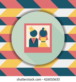 wedding photo flat icon with long shadow,eps10