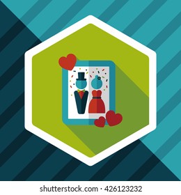 wedding photo flat icon with long shadow,eps10