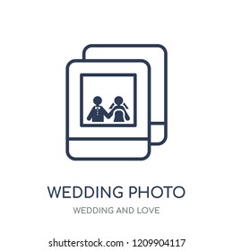 Wedding photo icon. Wedding photo linear symbol design from Wedding and love collection. Simple outline element vector illustration on white background.