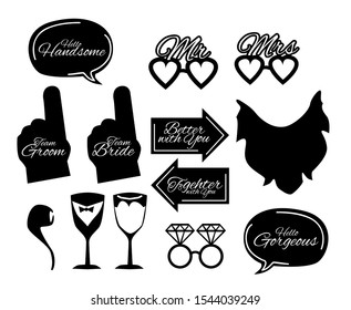 Wedding Photobooth Props Kit icon, Konsait Engagement Photo Booth Accessories for Bridal Shower