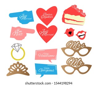 Wedding Photobooth Props Kit icon, Konsait Engagement Photo Booth Accessories for Bridal Shower