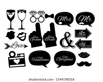 Wedding Photobooth Props Kit icon, Konsait Engagement Photo Booth Accessories for Bridal Shower