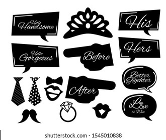 Wedding Photobooth Props Kit icon, Konsait Engagement Photo Booth Accessories for Bridal Shower