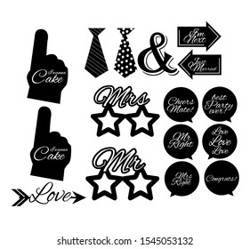 Wedding Photobooth Props Kit icon, Konsait Engagement Photo Booth Accessories for Bridal Shower
