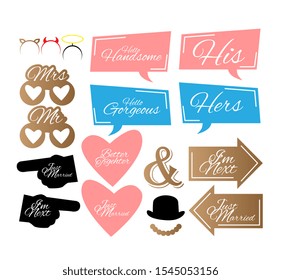 Wedding Photobooth Props Kit icon, Konsait Engagement Photo Booth Accessories for Bridal Shower