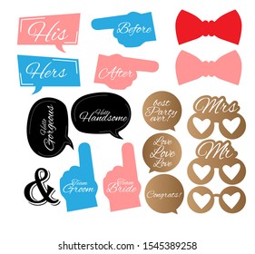 Wedding Photobooth Props Kit icon, Konsait Engagement Photo Booth Accessories for Bridal Shower