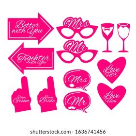 Wedding Photobooth Props Kit icon, Konsait Engagement Photo Booth Accessories for Bridal Shower or Game application