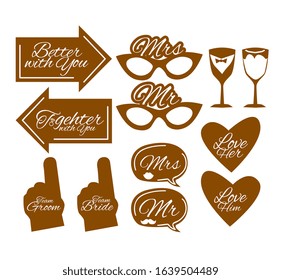 Wedding Photobooth Props Kit icon, Konsait Engagement Photo Booth Accessories for Bridal Shower or Game application