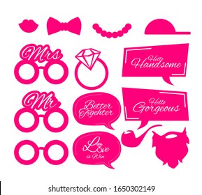 Wedding Photobooth Props Kit icon, Konsait Engagement Photo Booth Accessories for Bridal Shower or Game application