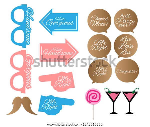 Wedding Photobooth Props Kit Icon Konsait Stock Vector Royalty Free 1545010853 Shutterstock 7796