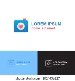 Wedding photographer logo vector isolated with gradient color, suitable for your wedding organization logo