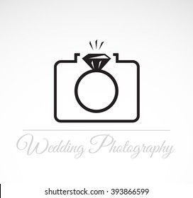 Wedding photography. Creative vector icon, company name design.  