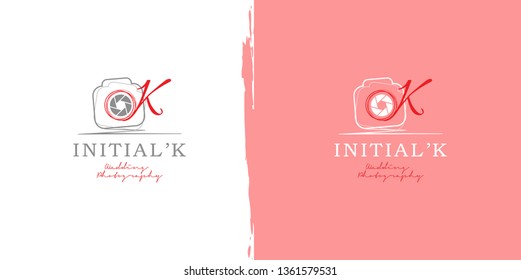 Wedding photography initial letter K logo template