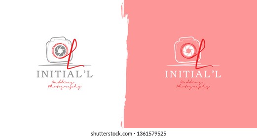 Wedding photography initial letter L logo template