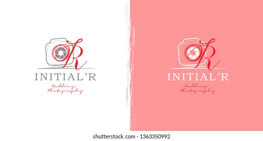 Wedding photography initial letter R logo template