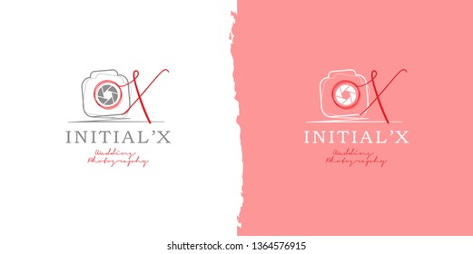 Wedding photography initial letter X logo template