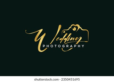 Hochzeitsfotografie-Logo-Design. Hochzeit. Logo der Kamera. Logo für Fotografie. Ehe. Hochzeitsfokus-Logo