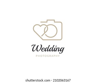 Wedding photography logo template. Professional photography studio logo design