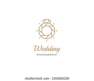 Wedding photography logo template. Professional photography studio logo design