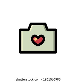 Wedding Photography Outline Icon Vector Illustration
