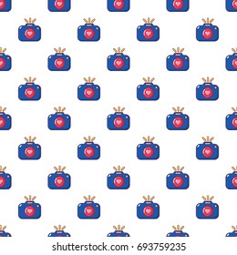 Wedding photography pattern in cartoon style. Seamless pattern vector illustration