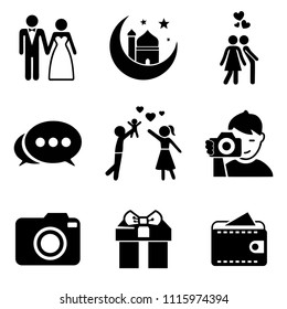 wedding photography vector icons