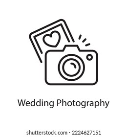 Wedding Photography Vector Outline Icon Design illustration. Love Symbol on White background EPS 10 File