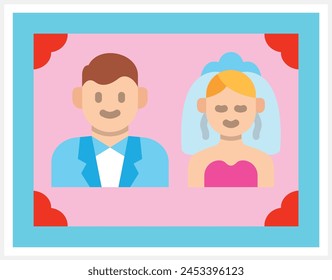 Icono de Vector de Fotos de Boda. Se puede utilizar para la impresión, aplicaciones móviles y de Web.