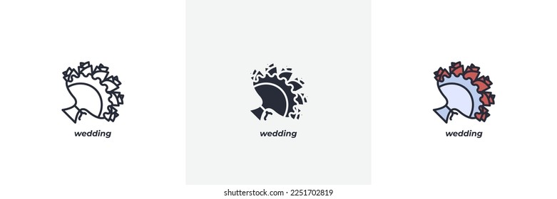wedding photoshoot icon. Line, solid and filled outline colorful version, outline and filled vector sign. Idea Symbol, logo illustration. Vector graphics