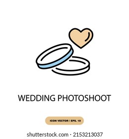 wedding photoshoot icons  symbol vector elements for infographic web