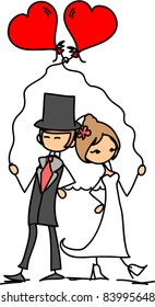 Wedding picture of bride and groom