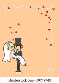  wedding picture, bride and groom in love, the vector