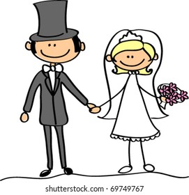  wedding picture, bride and groom in love, the vector