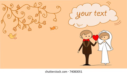  wedding picture, bride and groom in love, the vector