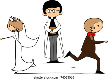  wedding picture, bride and groom in love, the vector