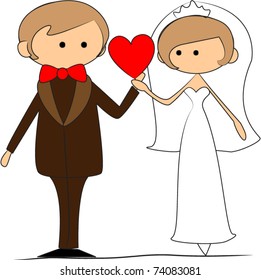 wedding picture, bride and groom in love, the vector