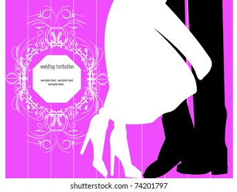 wedding picture, bride and groom in love, the vector