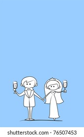  wedding picture, bride and groom in love, the vector