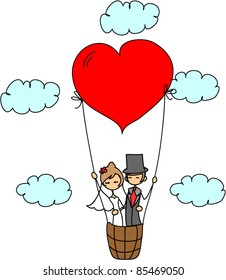  wedding picture, bride and groom in love, the vector