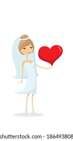 Wedding picture, bride  in love, the vector 
