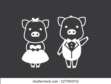 wedding pig character