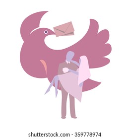 wedding pigeon invitation