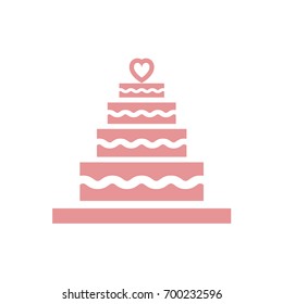 wedding pink cake icon vector illustration for apps and websites